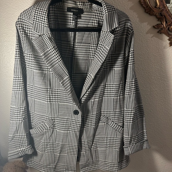 Black and white plaid plus size Blazer 3x - Picture 1 of 3